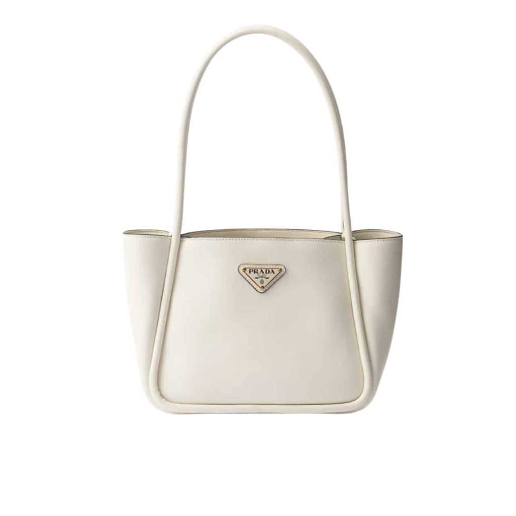 Prada Leather Mini Tote Bag White 25Cm 1Bg539 2Cys F0Pg7 V Ovo - Image 2