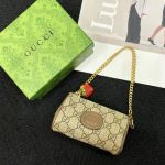 Gucci Double G Coin Purse Strawberry Wallet Beige 13Cm - Image 5