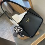 Prada Leather Mini Tote Bag Black 25Cm 1Bg539 2Cys F0002 V Ovo - Image 3