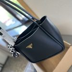Prada Leather Mini Tote Bag Black 25Cm 1Bg539 2Cys F0002 V Ovo - Image 6