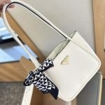 Prada Leather Mini Tote Bag White 25Cm 1Bg539 2Cys F0Pg7 V Ovo - Image 3