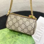 Gucci Double G Coin Purse Strawberry Wallet Beige 13Cm - Image 11