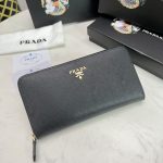 Prada Large Saffiano Leather Wallet Black 19Cm 1Ml506 Qwa F0002 - Image 3