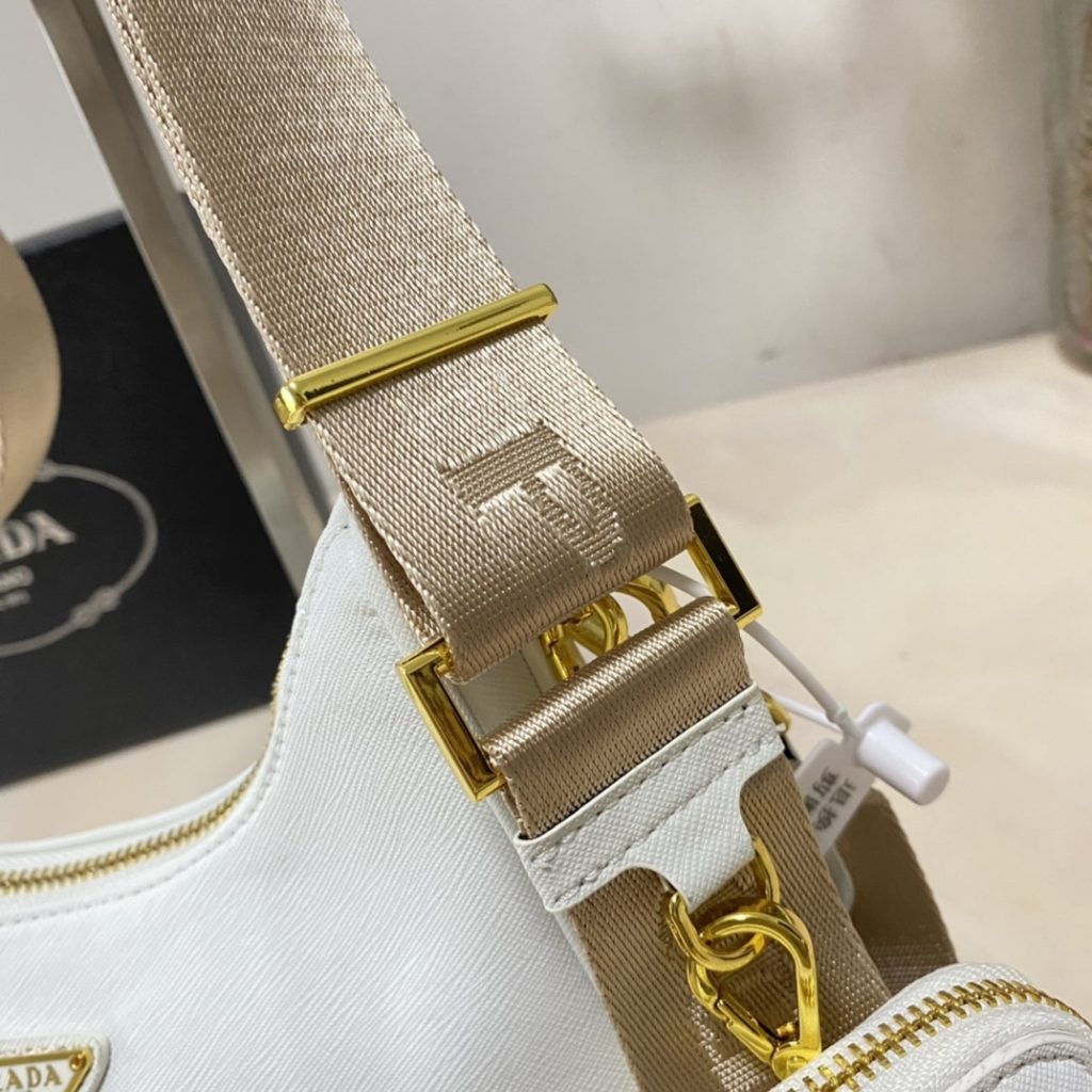 Prada Re Edition 2005 Saffiano Leather Bag White 22cm 1BH204 NZV F02EN V V2M - Image 4