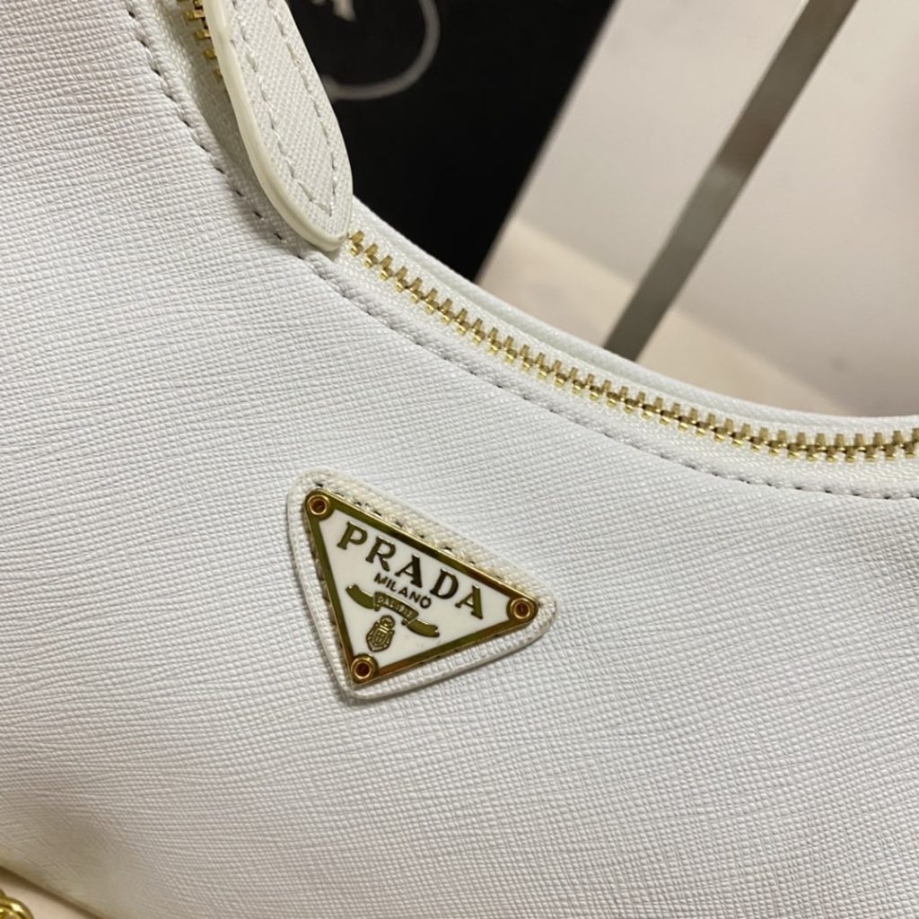 Prada Re Edition 2005 Saffiano Leather Bag White 22cm 1BH204 NZV F02EN V V2M - Image 6