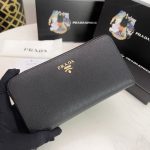 Prada Large Saffiano Leather Wallet Black 19Cm 1Ml506 Qwa F0002 - Image 9