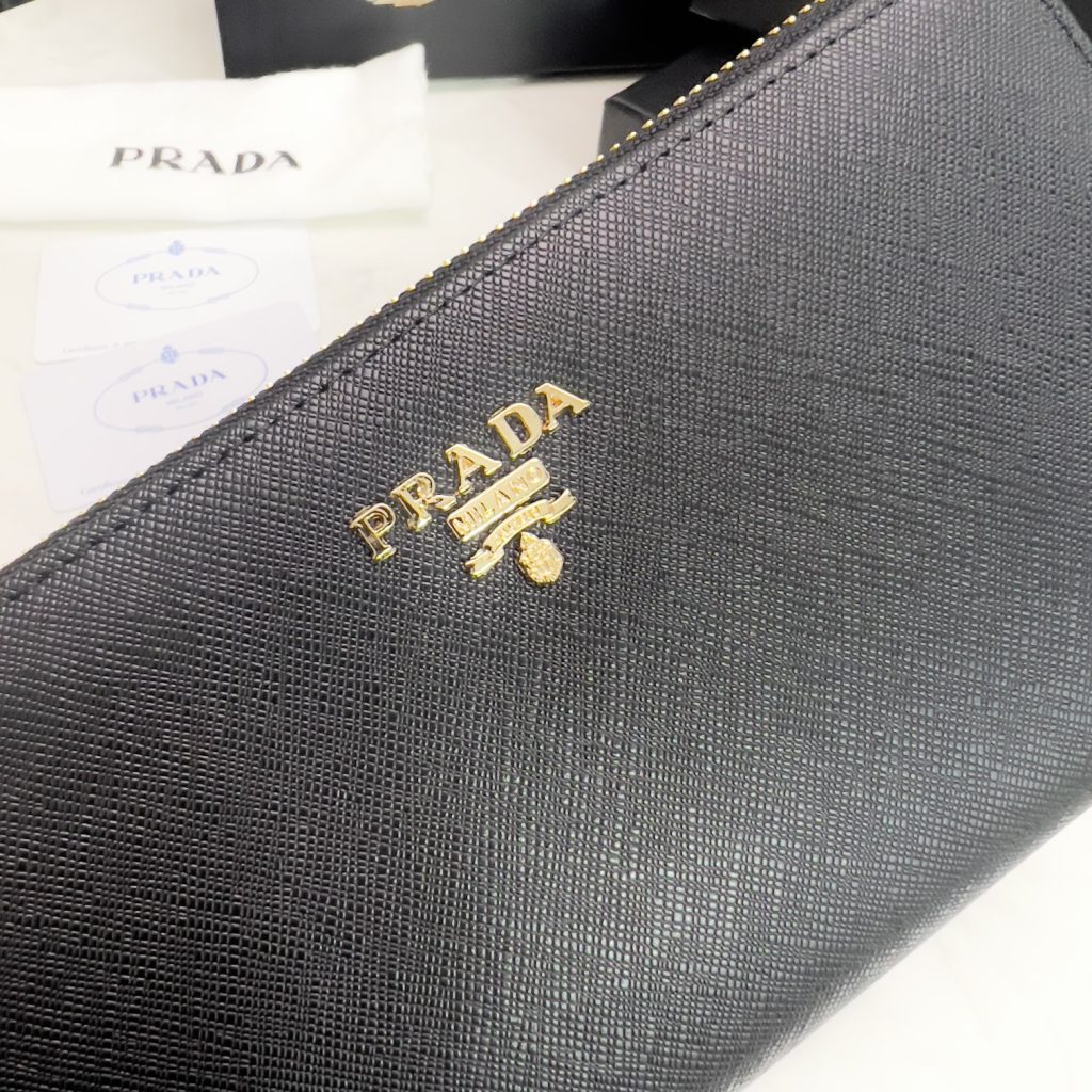 Prada Large Saffiano Leather Wallet Black 19Cm 1Ml506 Qwa F0002 - Image 5