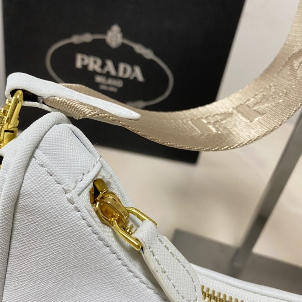 Prada Re Edition 2005 Saffiano Leather Bag White 22cm 1BH204 NZV F02EN V V2M - Image 11
