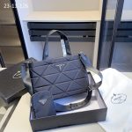 Prada Re Nylon Padded Tote Bag Black 23Cm 1Bg373 Rdjn F0002 O1O - Image 3