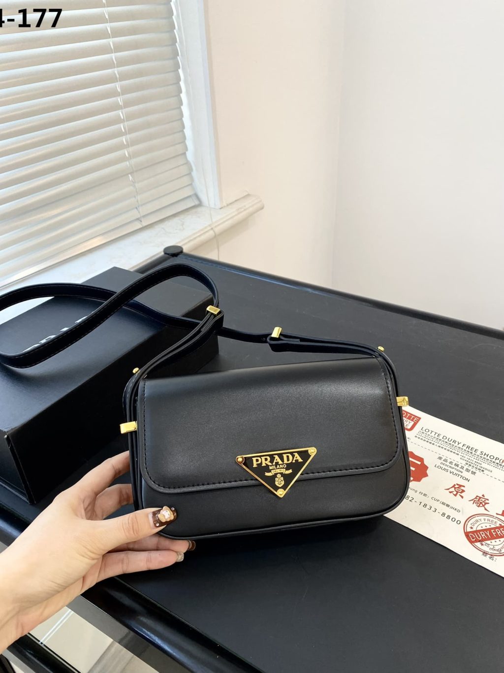 Prada Leather Shoulder Bag Black 21cm 1bd339 Ask F0002 V Mto - Image 4