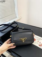 Prada Leather Shoulder Bag Black 21cm 1bd339 Ask F0002 V Mto - Image 4