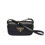 Prada Leather Shoulder Bag Black 21cm 1bd339 Ask F0002 V Mto