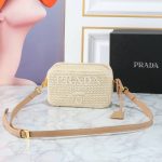 Prada Raffia Crochet Shoulder Bag Natural 20Cm 1Bh196 2A2T F0018 V Ouo - Image 3