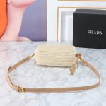 Prada Raffia Crochet Shoulder Bag Natural 20Cm 1Bh196 2A2T F0018 V Ouo - Image 6