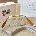 Prada Crochet Prada Brique Bag Natural 20Cm 2Vh173 2M2T F0018 V Nlo - Image 3