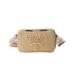 Prada Crochet Prada Brique Bag Natural 20Cm 2Vh173 2M2T F0018 V Nlo