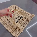 Prada Natural Logo Crochet Tote Bag - Image 5