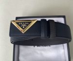 Prada Logo Plaque Belt Gold Hardware In Black - Image 3