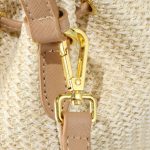 Prada Crochet And Leather Bucket Bag Natural 24Cm 1Be068 2M2T F0018 V Ouo - Image 6