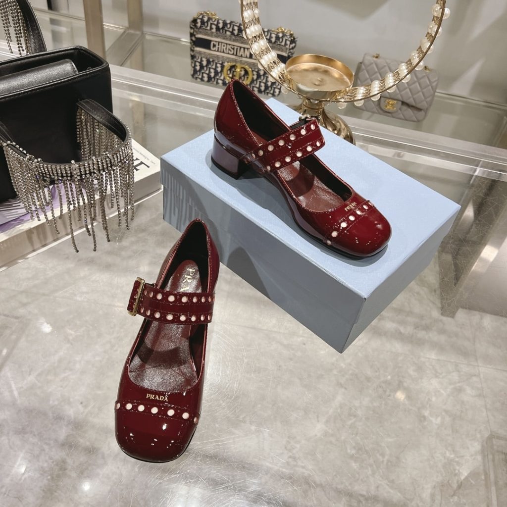 Prada Patent Leather Mary Jane Pumps Red - Image 7