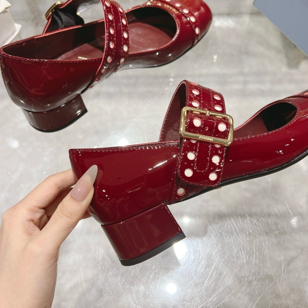 Prada Patent Leather Mary Jane Pumps Red - Image 6