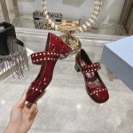 Prada Patent Leather Mary Jane Pumps Red - Image 4