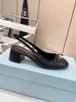 Prada Triangle Logo Bow Slingback Pump In Black - Image 6