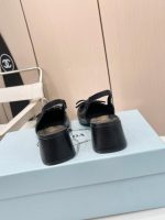 Prada Triangle Logo Bow Slingback Pump In Black - Image 5