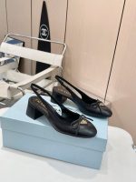 Prada Triangle Logo Bow Slingback Pump In Black - Image 4