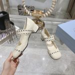 Prada Patent Leather Mary Jane Pumps White - Image 4