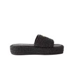 Prada Natural Crochet Platform Slides Black - Image 10