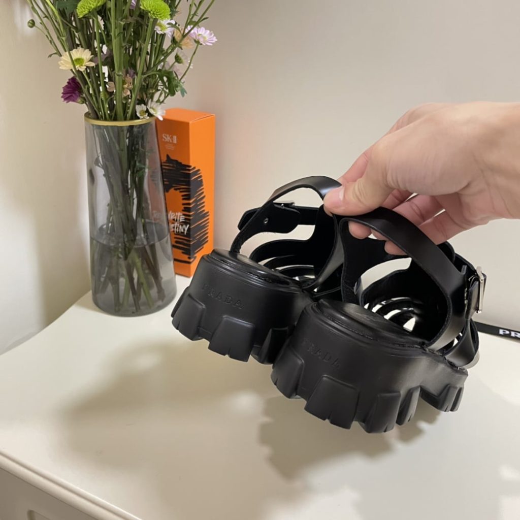 Prada Monolith Foam Rubber Sandals Black 1X853M 3Lkk F0002 F 055 - Image 5