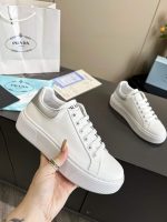 Prada Sneaker In White Leather With Silver Logo - Image 5