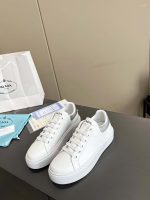 Prada Sneaker In White Leather With Silver Logo - Image 4