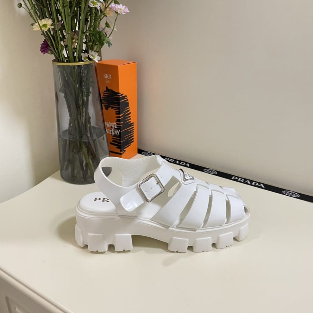 Prada Monolith Foam Rubber Sandals White 1X853M 3Lkk F0009 F 055 - Image 4