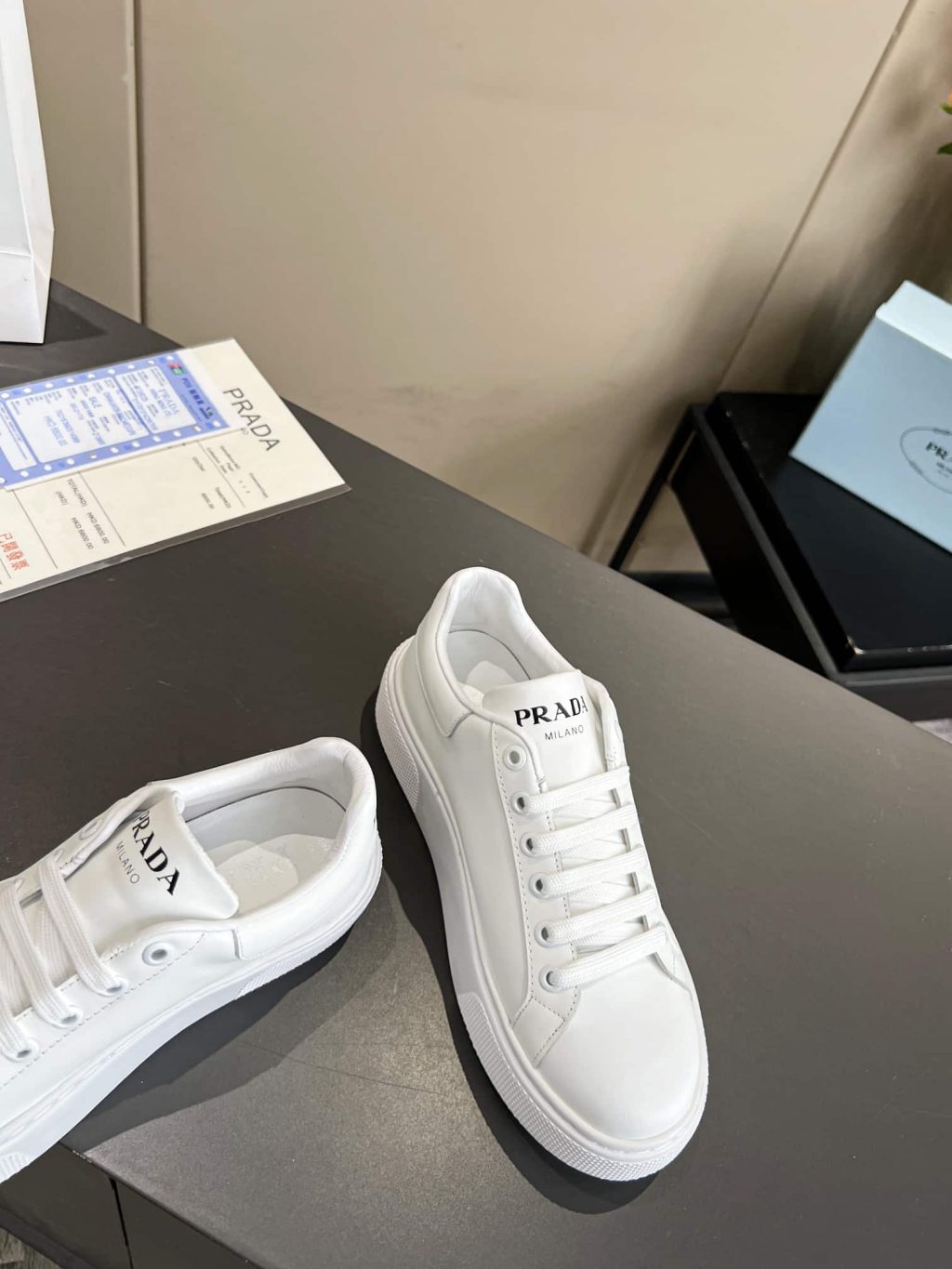 Prada Sneaker In White Leather With White - Image 6