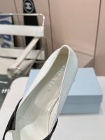 Prada Two Tone Toe Kitten Heels In Black And White - Image 4