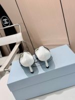 Prada Two Tone Toe Kitten Heels In Black And White - Image 3