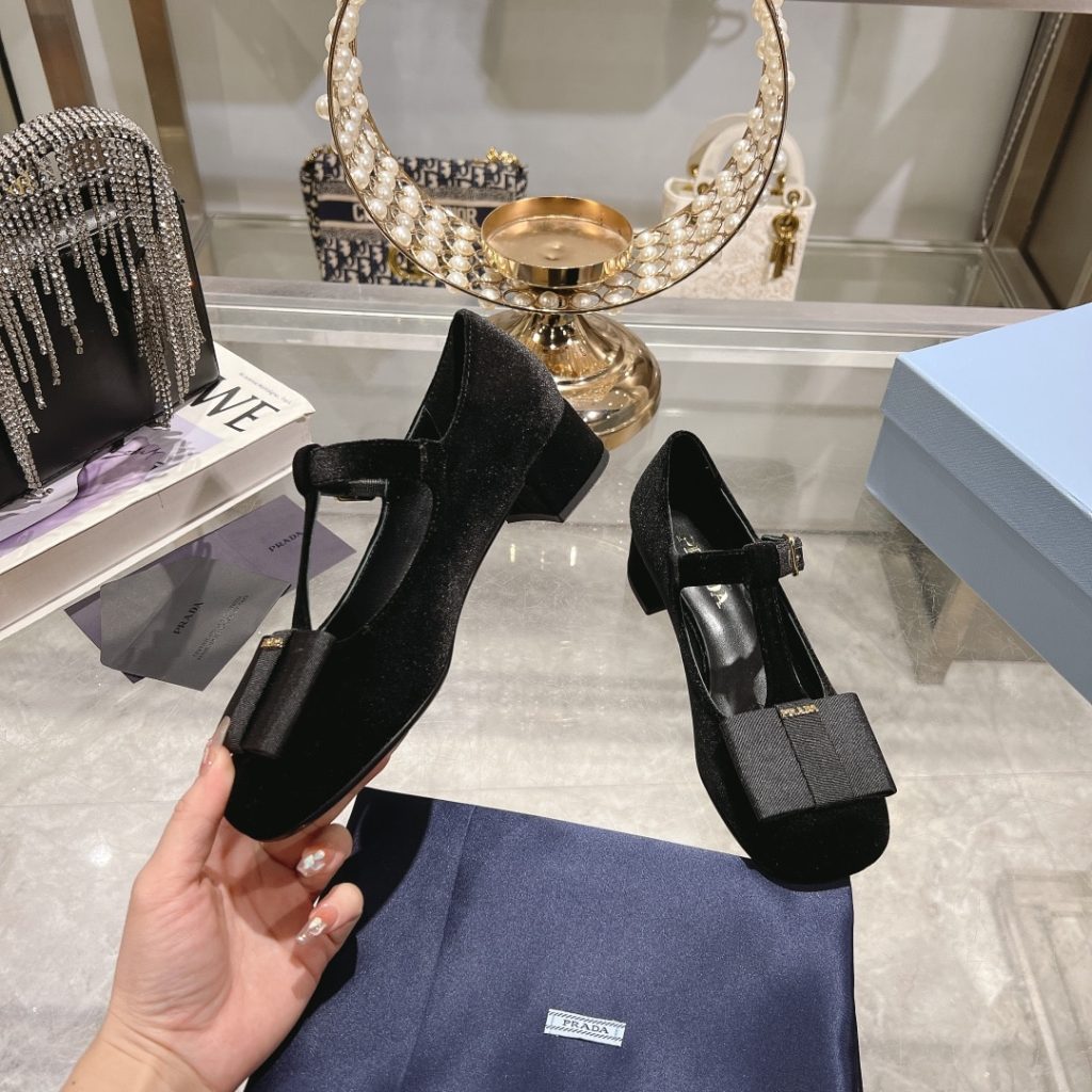 Prada Velvet Pumps Black 1I818N 068 F0002 F 035 - Image 5