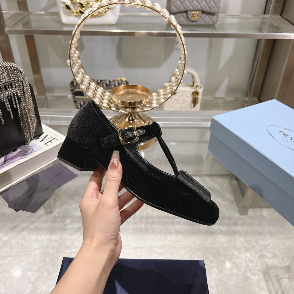 Prada Velvet Pumps Black 1I818N 068 F0002 F 035 - Image 7