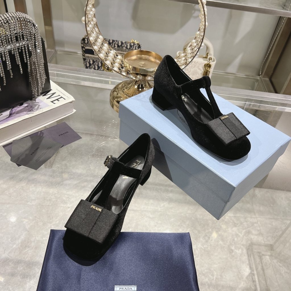 Prada Velvet Pumps Black 1I818N 068 F0002 F 035 - Image 6