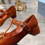 Prada Velvet Mary Pumps Ginger - Image 8