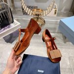 Prada Velvet Mary Pumps Ginger - Image 4
