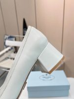 Prada Triangle Logo Bow Pump In White - Image 8