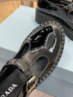 Prada Brushed Leather Mary Jane T Strap Shoes Black 2Ee372 055 F0002 - Image 3