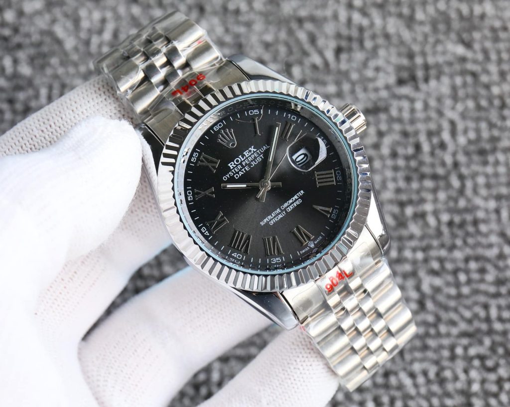 Rolex Datejust Roman Numeral Oystersteel And White Gold In Black 41mm - Image 3