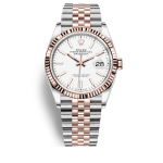 Rolex Oyster Perpetual Datejust White Dial With Silver And Everose Gold Strap 36mm 126231 0017