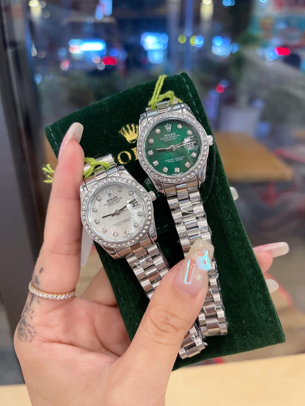 Rolex Lady Datejust 28 Silver Jubilee Diamond Dial In Green 31mm - Image 3