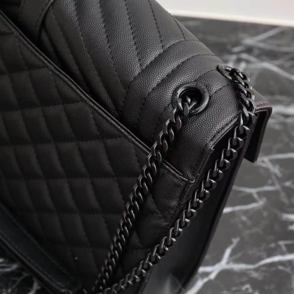 Saint Laurent Envelope Large Bag In Mix Matelassé Grain De Poudre Embossed Leather Black 31Cm 600166Bow981000 - Image 5