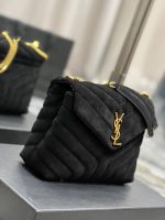 Saint Laurent Loulou Small Flap Bag Suede Black 25Cm - Image 6